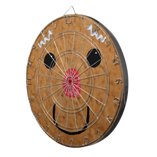 Gingerbrood Man Face Dartboard Dartbord (Voorkant Rechts)