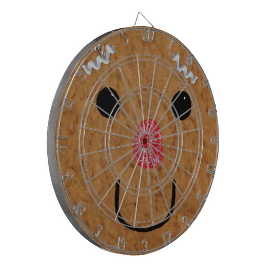 Gingerbrood Man Face Dartboard Dartbord (Voorkant Links)