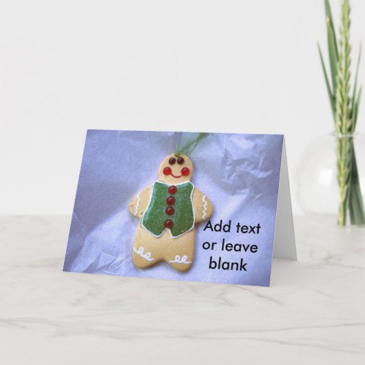 Gingerbrood Man Feestdagen Kaart (Voorkant)