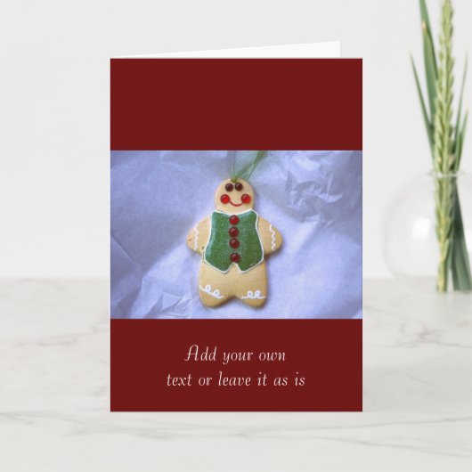 Gingerbrood Man Feestdagen Kaart (Voorkant)