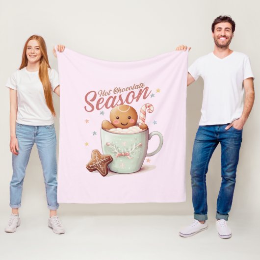 Gingerbrood Man Fleece Deken (In situ)