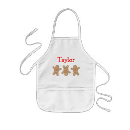 Gingerbrood Man Gepersonaliseerd Apron Kinder Schort