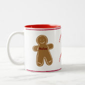 Gingerbrood Man Gepersonaliseerd Jongen of Girl Ho Tweekleurige Koffiemok (Links)
