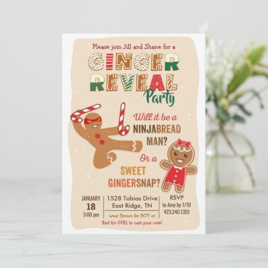 Gingerbrood Man Geslacht Kaart (Staand voorkant)