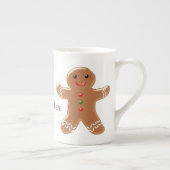 Gingerbrood Man gewoon naam toevoegen Porselein Kop (Rechts)