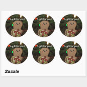 Gingerbrood Man Gift for You Ronde Sticker (Vel)