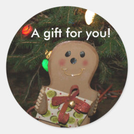 Gingerbrood Man Gift for You Ronde Sticker