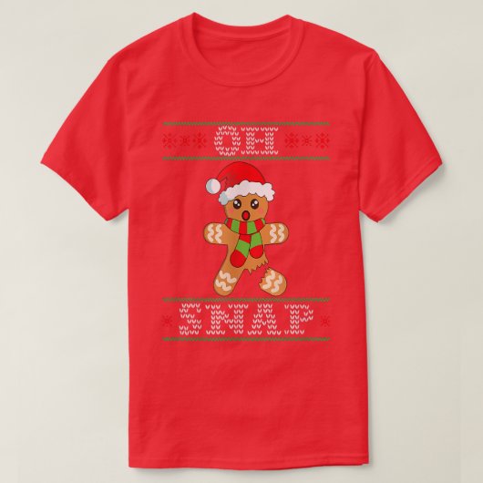 Gingerbrood Man Gift Oh ongekende Kerstmis Ugly Sw T-shirt (Design voorkant)
