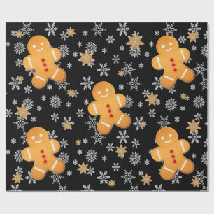 Gingerbrood Man Gingerbrood Cookies Snowflakes Cadeaupapier