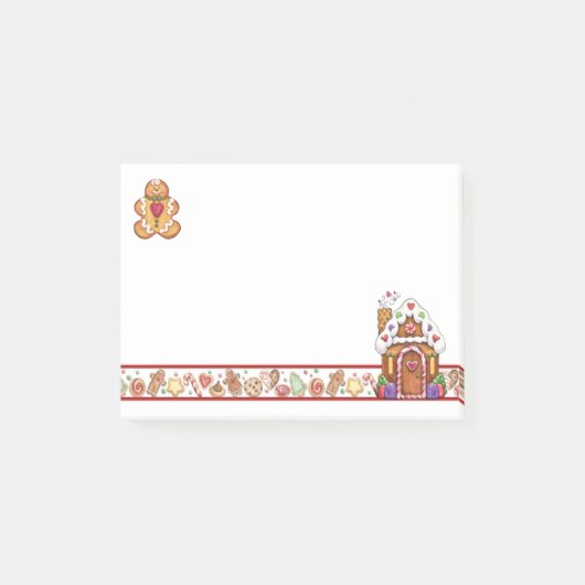 Gingerbrood Man & Gingerbrood House Post-it Note (Voorkant)