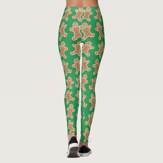 Gingerbrood Man Groene Leggings (Achterkant)