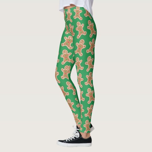 Gingerbrood Man Groene Leggings (Links)
