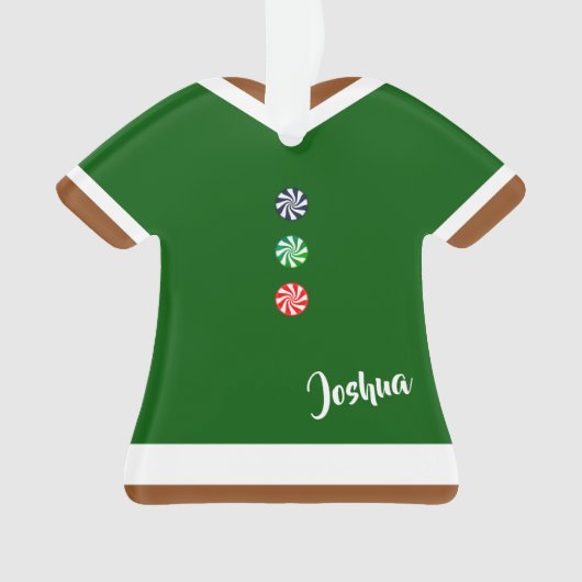 Gingerbrood Man Gum Drop Buttonnen Kerstmis Ornament (voorkant)