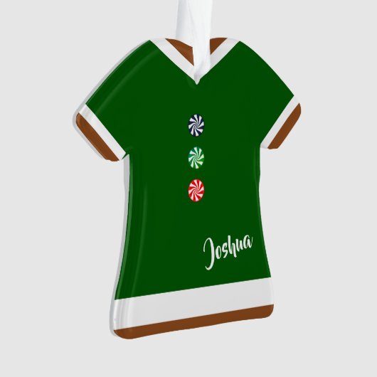 Gingerbrood Man Gum Drop Buttonnen Kerstmis Ornament (voorkant)