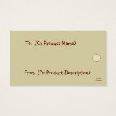 Gingerbrood Man Hang Label of Gift Label Visitekaartje (Achterkant)