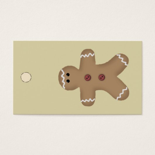 Gingerbrood Man Hang Label of Gift Label Visitekaartje (Voorkant)