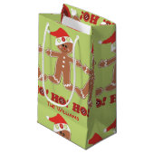 Gingerbrood Man Ho Ho Ho Klein Cadeauzakje (Voorkant Gekanteld)