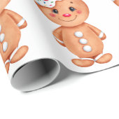 Gingerbrood Man Holiday Festive Kerstmis Cadeaupapier (Rol Hoek)