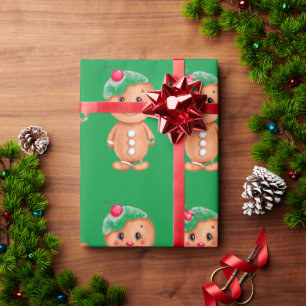 Gingerbrood Man Holiday Festive Kerstmis Cadeaupapier