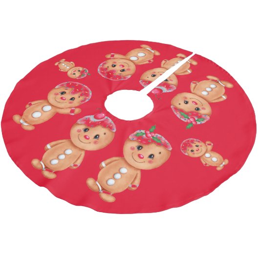 Gingerbrood Man Holiday Festive Kerstmis Kerstboom Rok (Gekanteld)