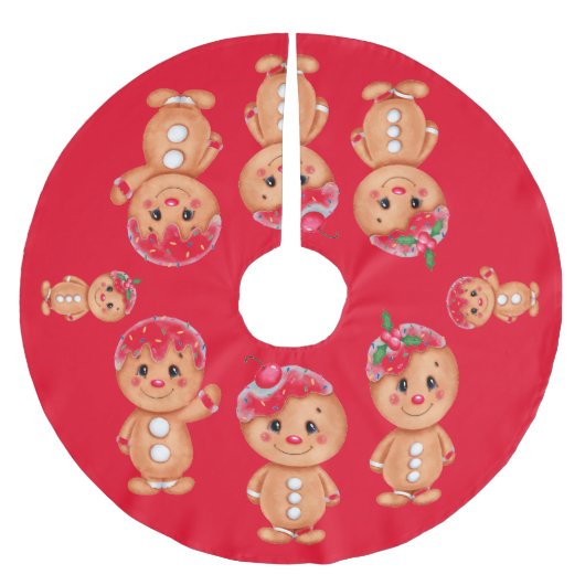 Gingerbrood Man Holiday Festive Kerstmis Kerstboom Rok (Voorkant)