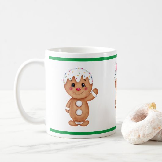 Gingerbrood Man Holiday Festive Kerstmis Koffiemok (Met donut)