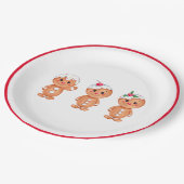 Gingerbrood Man Holiday Festive Kerstmis Papieren Bordje (Gekanteld)