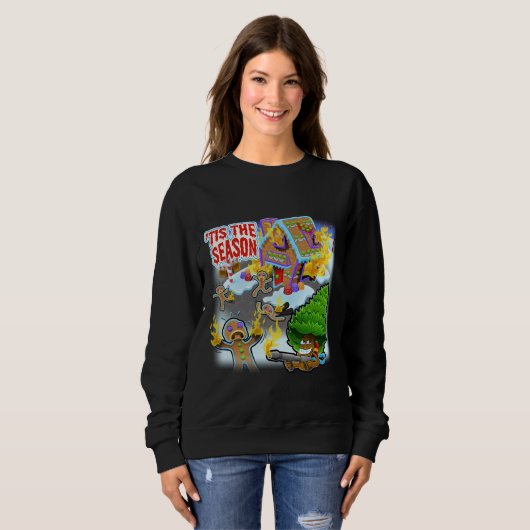 Gingerbrood Man Holiday Humor Sweatshirt (Voorkant volledig)