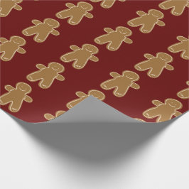 Gingerbrood Man Holiday Kerstmis Festive Cute Cadeaupapier