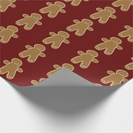 Gingerbrood Man Holiday Kerstmis Festive Cute Cadeaupapier (Hoek)