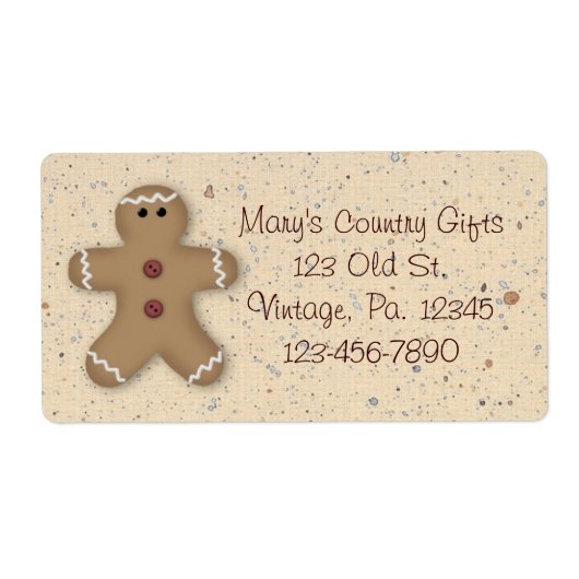 Gingerbrood Man Holiday Label (Voorkant)