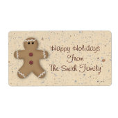 Gingerbrood Man Holiday Label (Voorkant)