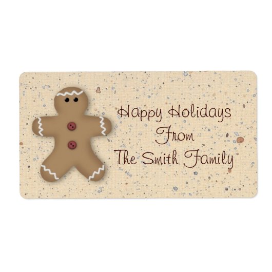 Gingerbrood Man Holiday Label (Voorkant)