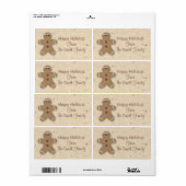 Gingerbrood Man Holiday Label (Full Sheet)