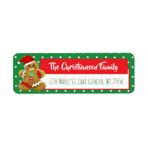 Gingerbrood Man Holiday Whisical Kerstmis Etiket