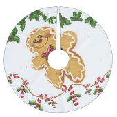 Gingerbrood Man, Holly en Candy Cane Tree Skirt Kerstboom Rok (Voorkant)