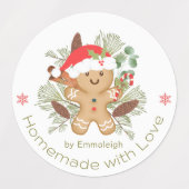 Gingerbrood Man Homemade Love Kerstmis Labels (Design 1)