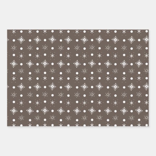 Gingerbrood Man House Kerstmis Snowflakes Brown Inpakpapier Vel (Voorkant 3)