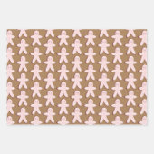 Gingerbrood Man House Kerstmis Snowflakes Brown Inpakpapier Vel (Voorkant)
