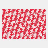 Gingerbrood Man House Kerstmis Snowflakes Red Inpakpapier Vel (Voorkant)