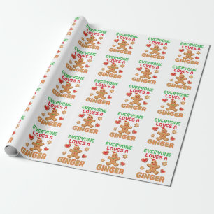 Gingerbrood Man Iedereen houdt van een Ginger Cadeaupapier
