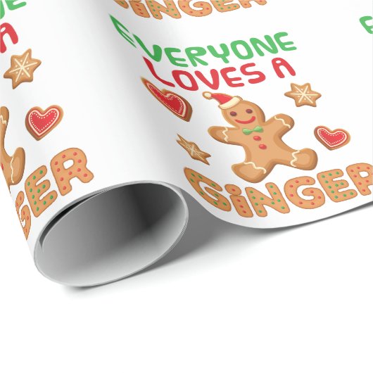 Gingerbrood Man Iedereen houdt van een Ginger Cadeaupapier (Rol Hoek)