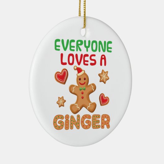 Gingerbrood Man Iedereen houdt van een Ginger Keramisch Ornament (Rechts)