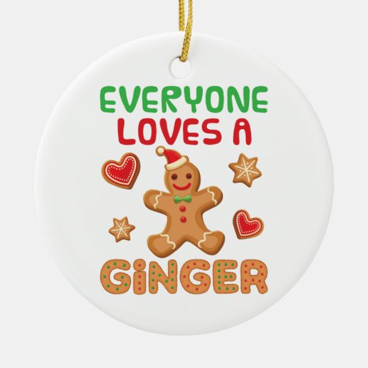 Gingerbrood Man Iedereen houdt van een Ginger Keramisch Ornament (Voorkant)