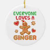Gingerbrood Man Iedereen houdt van een Ginger Keramisch Ornament (Achterkant)