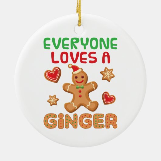 Gingerbrood Man Iedereen houdt van een Ginger Keramisch Ornament (Achterkant)