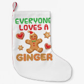 Gingerbrood Man Iedereen houdt van een Ginger Kleine Kerstsok (Voorkant)