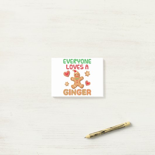 Gingerbrood Man Iedereen houdt van een Ginger Post-it® Notes (Op bureau)