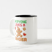 Gingerbrood Man Iedereen houdt van een Ginger Tweekleurige Koffiemok (Voorkant links)
