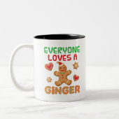 Gingerbrood Man Iedereen houdt van een Ginger Tweekleurige Koffiemok (Links)